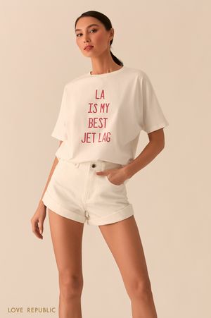 

Белая хлопковая футболка "LA"