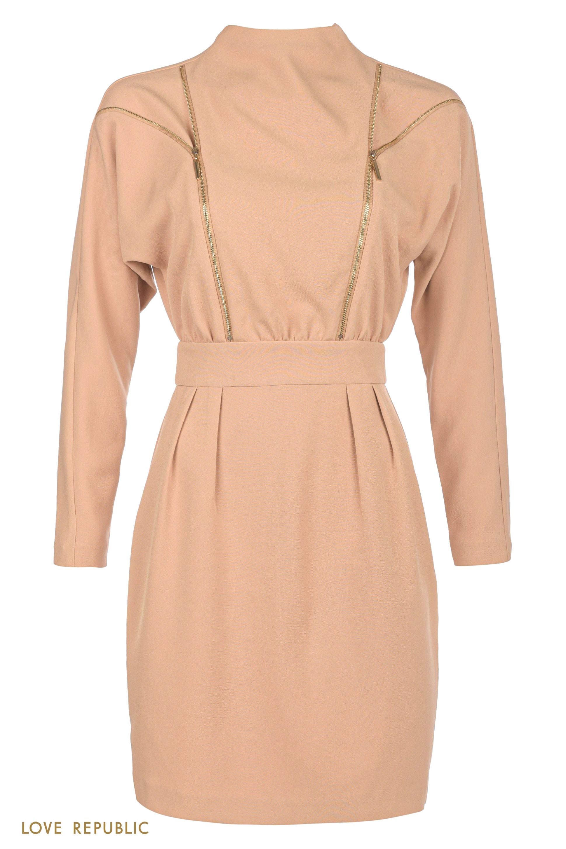 Платье с акцентными молниями на лифе 0450211524-62