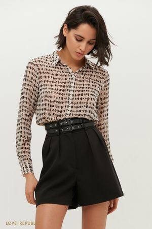 

Рубашка с абстрактным серым принтом