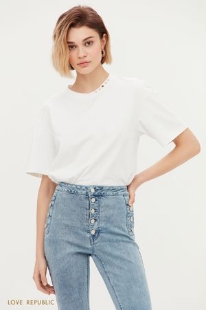

Oversize футболка с декором