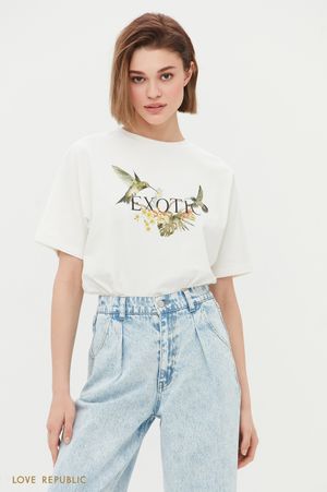 

Oversize футболка с цветочным принтом