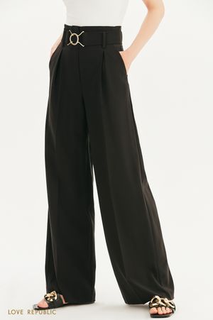 

Широкие брюки с поясом-резинкой