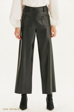 

Широкие брюки из экокожи