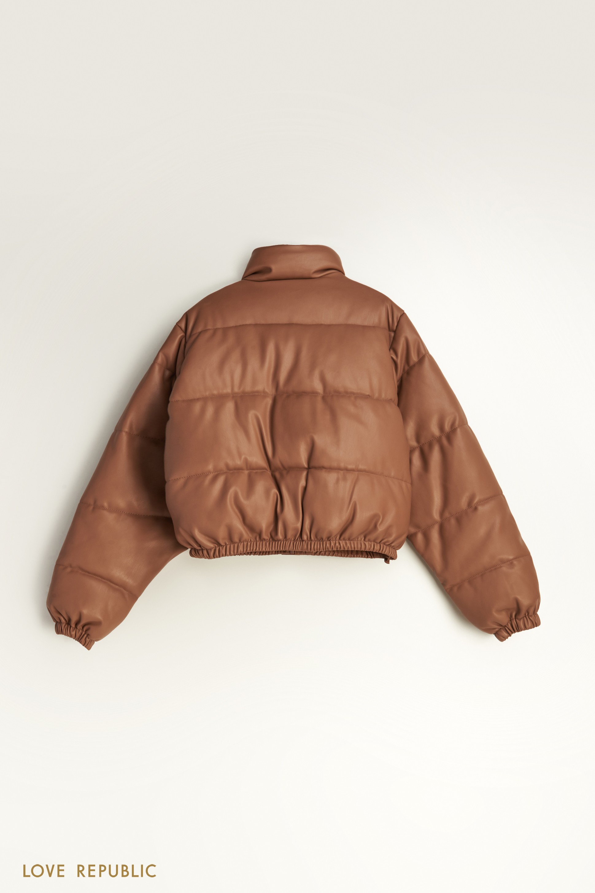 Короткий пуховик из экокожи 1359529112-62