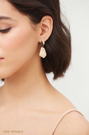 

Серьги-ромбы с подвеской из эмали