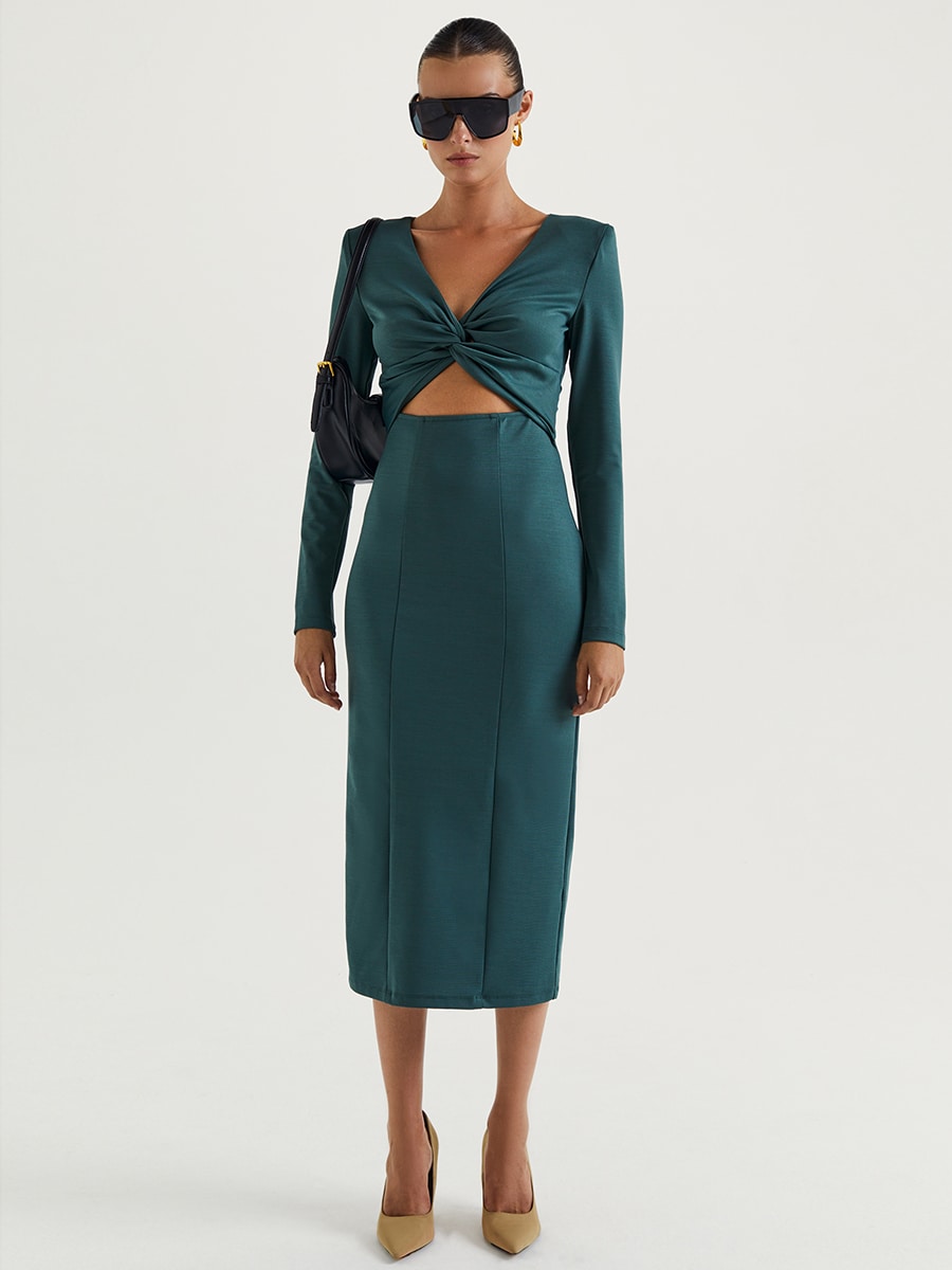 Приталенное платье с вырезом 1451140545-17 - купить в интернет-магазине ...