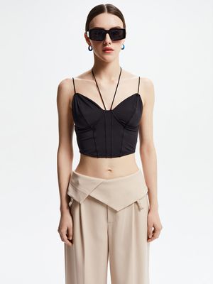 

Фигурный топ на бретелях