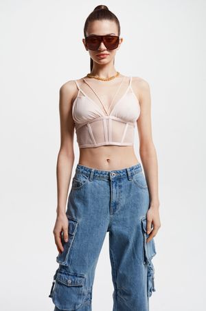 

Корсетный топ с двойными бретелями