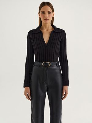 

Трикотажный джемпер с отложным воротником