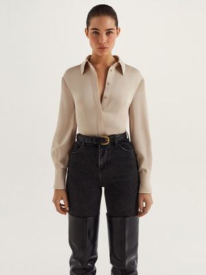 

Приталенная рубашка с запонками