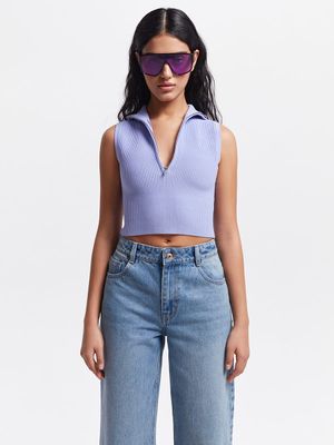 

Топ с воротником на молнии