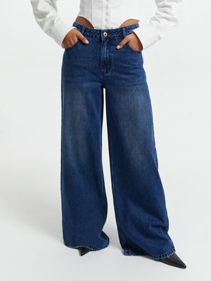 

Джинсы wide leg со средней посадкой