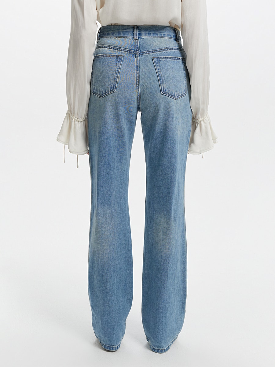 Джинсы Straight с высокой посадкой 3451414714-102