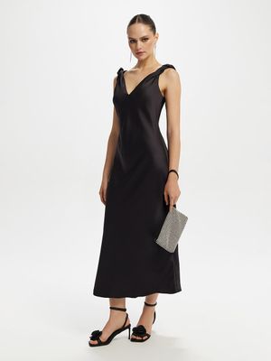 

Платье-комбинация на бретелях с драпировкой