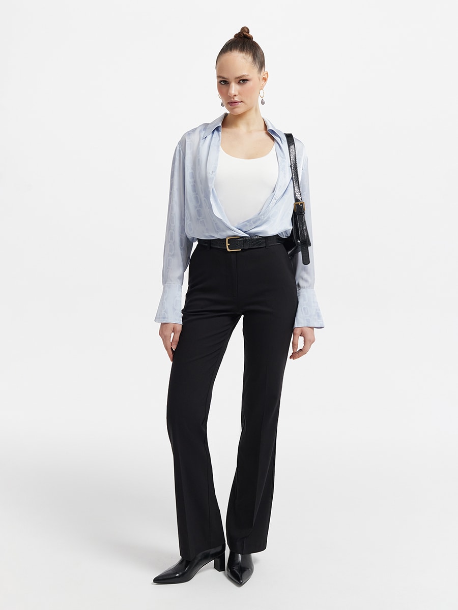 Атласная рубашка с принтом