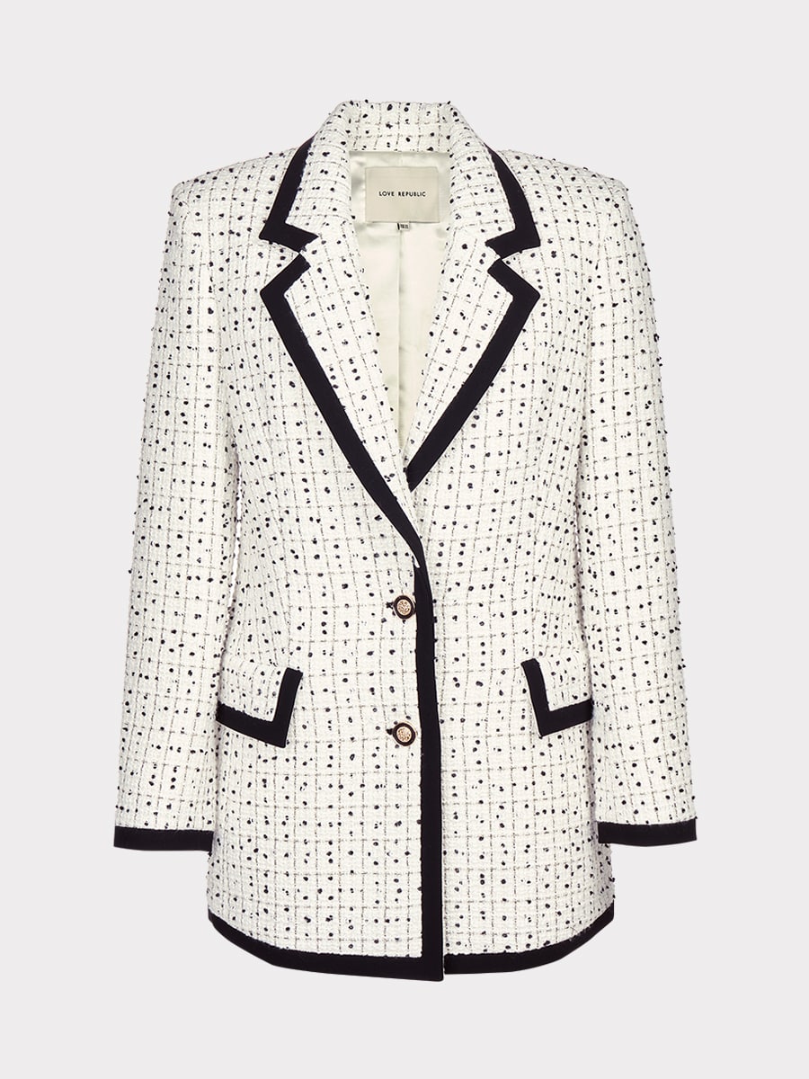 Твидовый жакет прямого кроя 4151207603-59