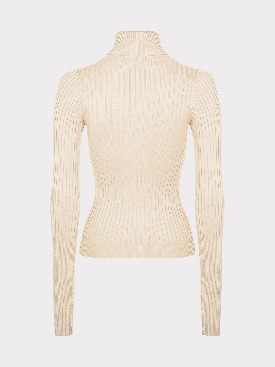 Трикотажная водолазка в рубчик