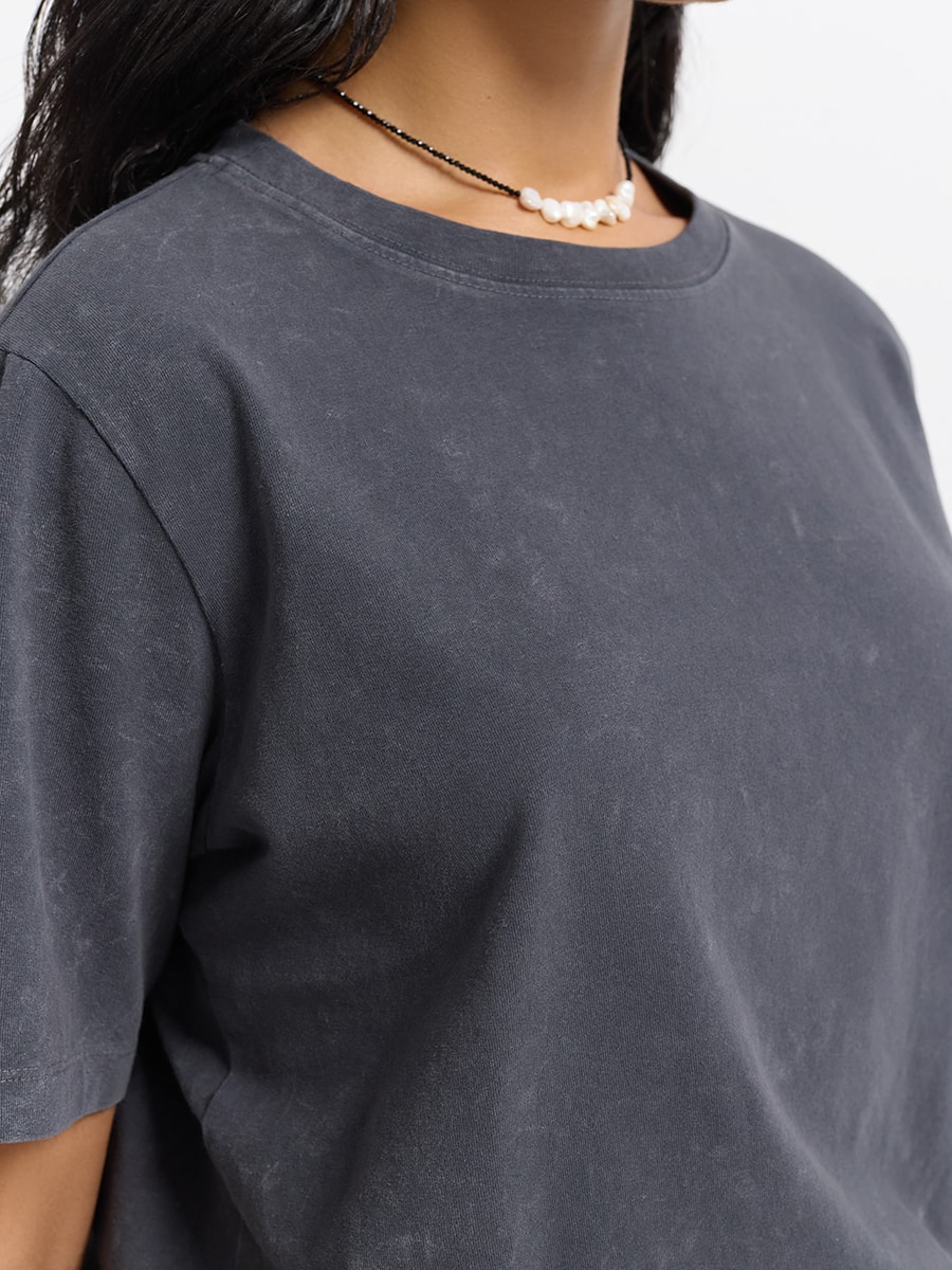 Футболка с вареным эффектом 4153113335-32