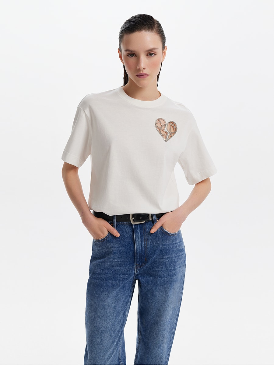 Футболка со стразами 4153115337-1