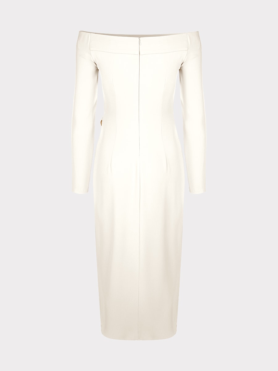 Платье миди с открытыми плечами