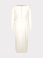 Платье миди с открытыми плечами