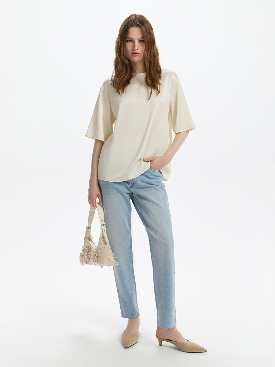 Футболка из атласной ткани 4254024352-3