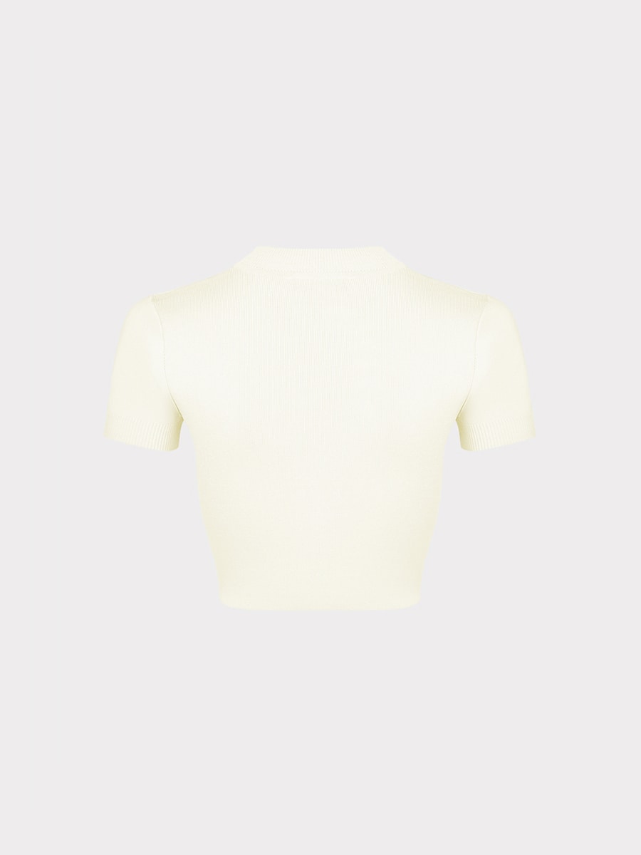 Трикотажный топ укороченного кроя