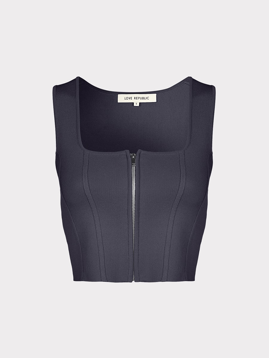 Трикотажный топ на молнии