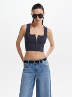 Трикотажный топ на молнии