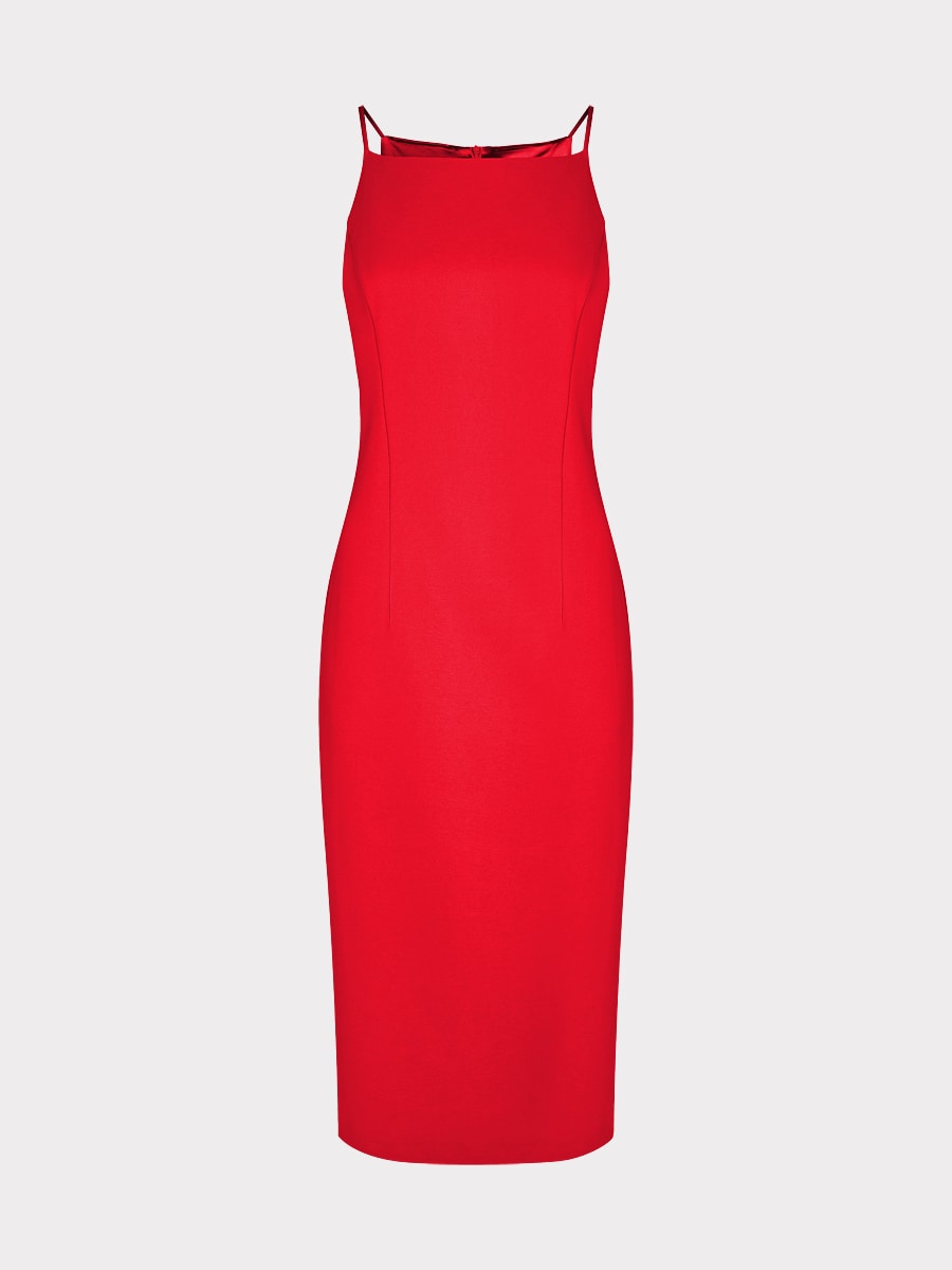Платье-футляр на бретелях