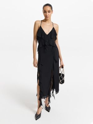 

Платье из шифона с оборками