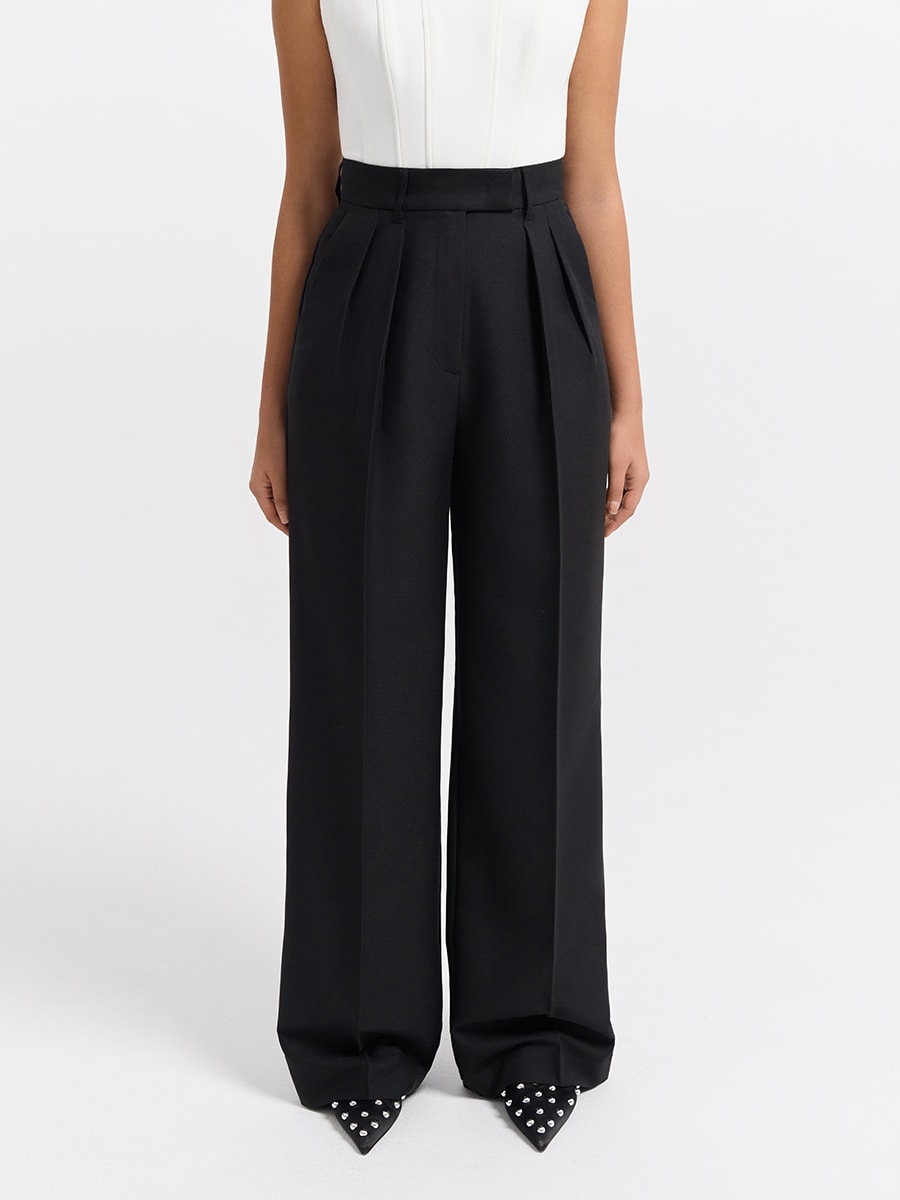 Брюки-палаццо с высокой посадкой