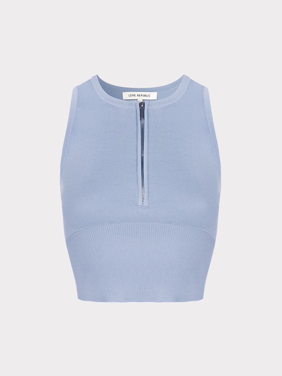 Трикотажный топ на молнии