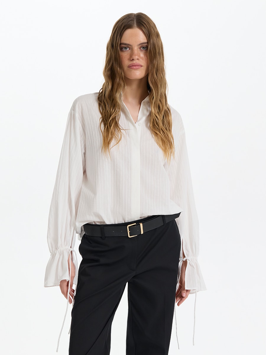 Блузка с расклешенными манжетами 4256006306-1