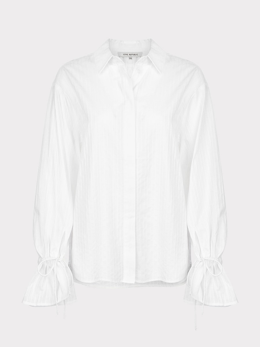 Блузка с расклешенными манжетами 4256006306-1