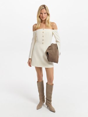 Платье мини с открытыми плечами