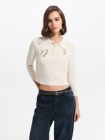 Джемпер из вискозы с вышивкой