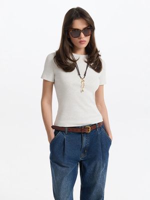 

Футболка прилегающего кроя в рубчик