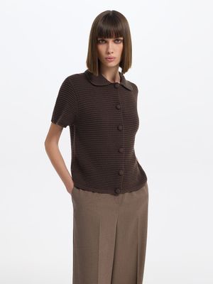 

Кардиган из хлопка с короткими рукавами