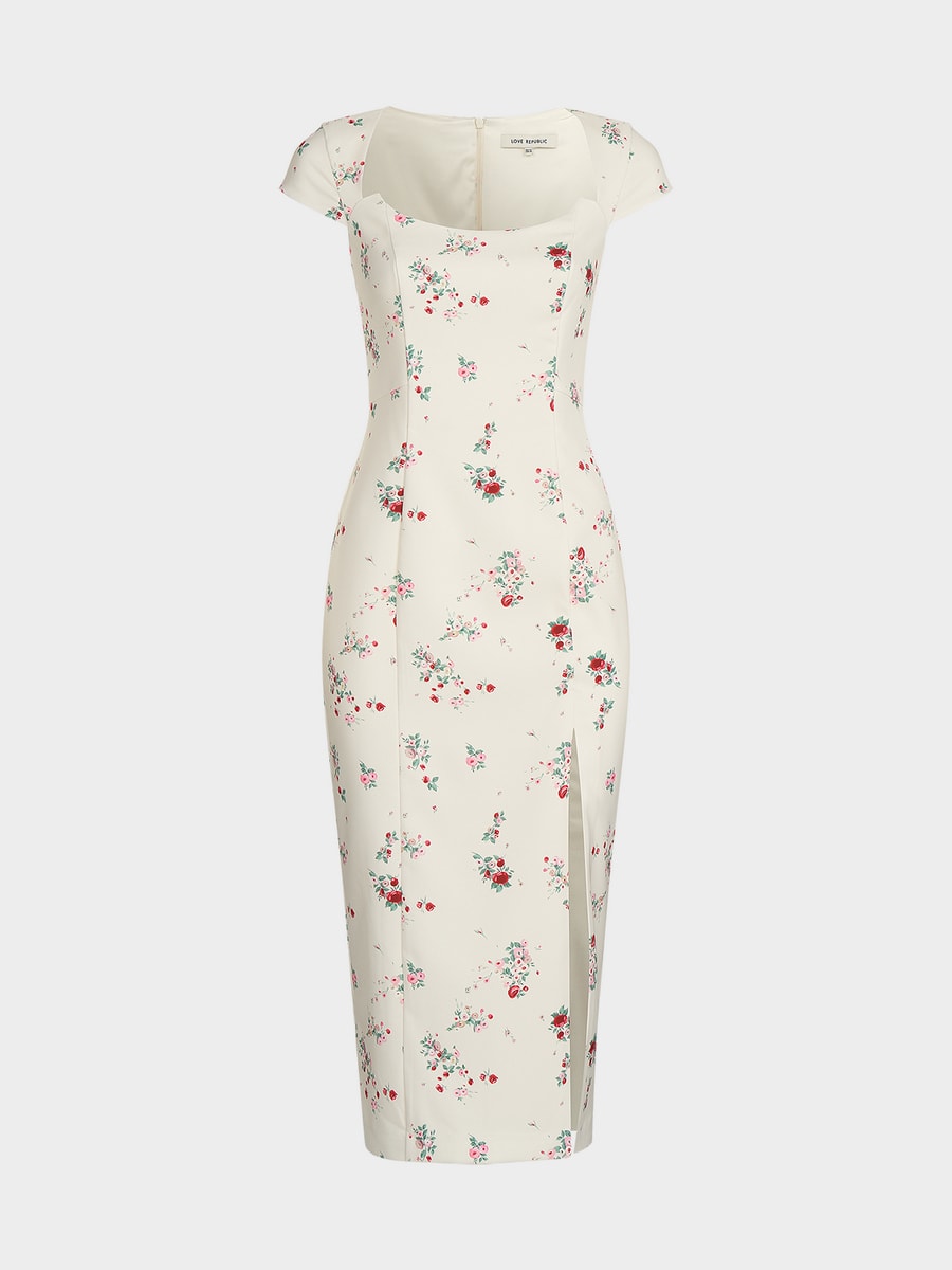 Платье-футляр с разрезом