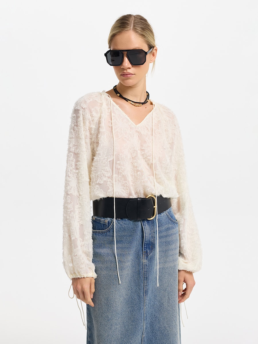 Блузка с объемными цветами 5254029349-60