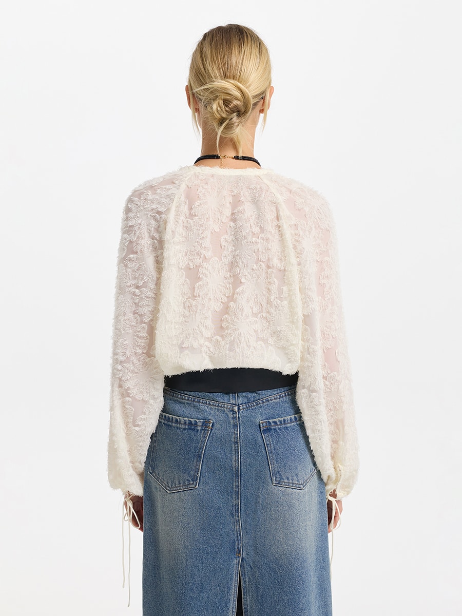 Блузка с объемными цветами 5254029349-60