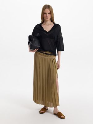 Юбка миди со складками