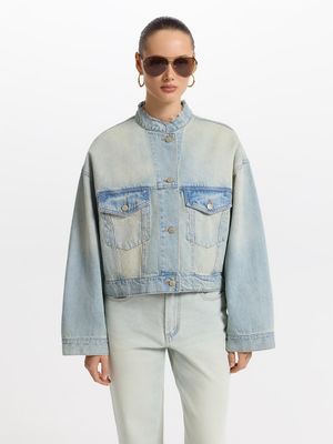 

Джинсовая куртка свободного кроя