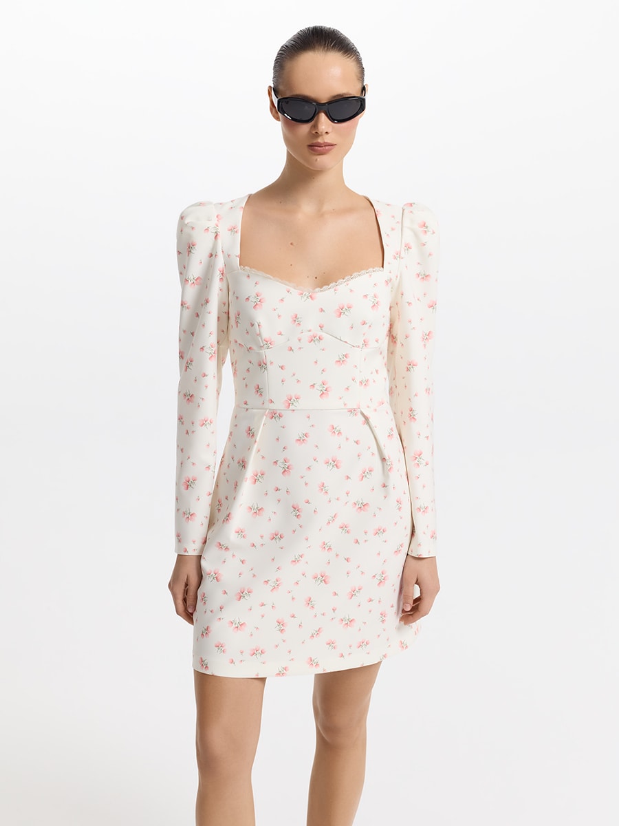 Платье мини с цветочным принтом 5254633546-59