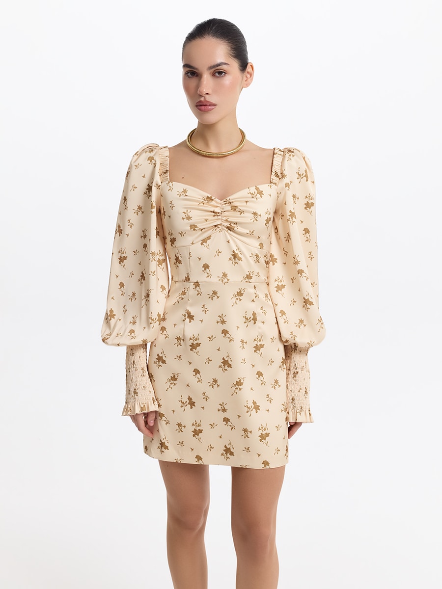 Атласное платье мини 