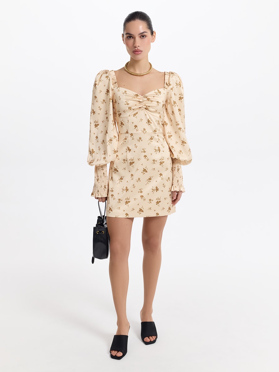 Атласное платье мини 