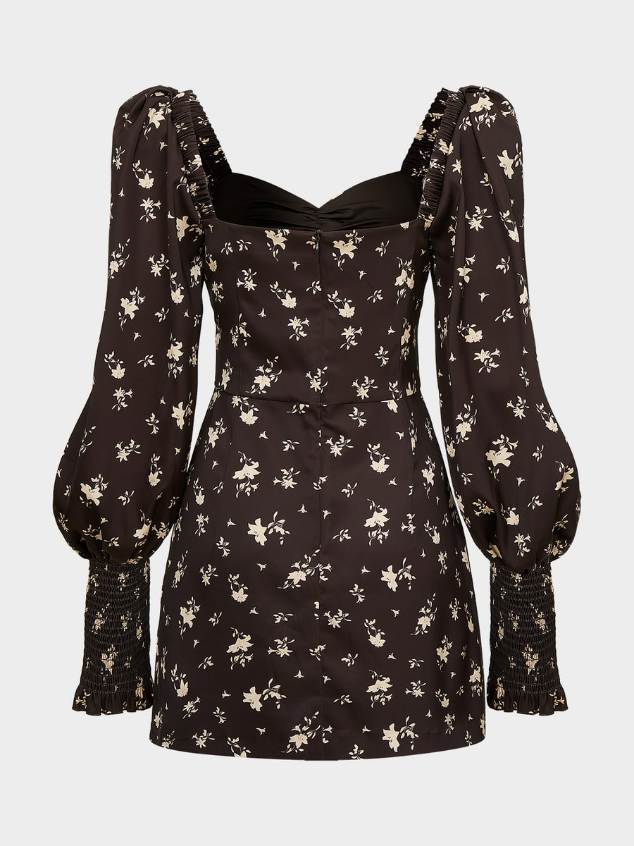 Атласное платье мини 