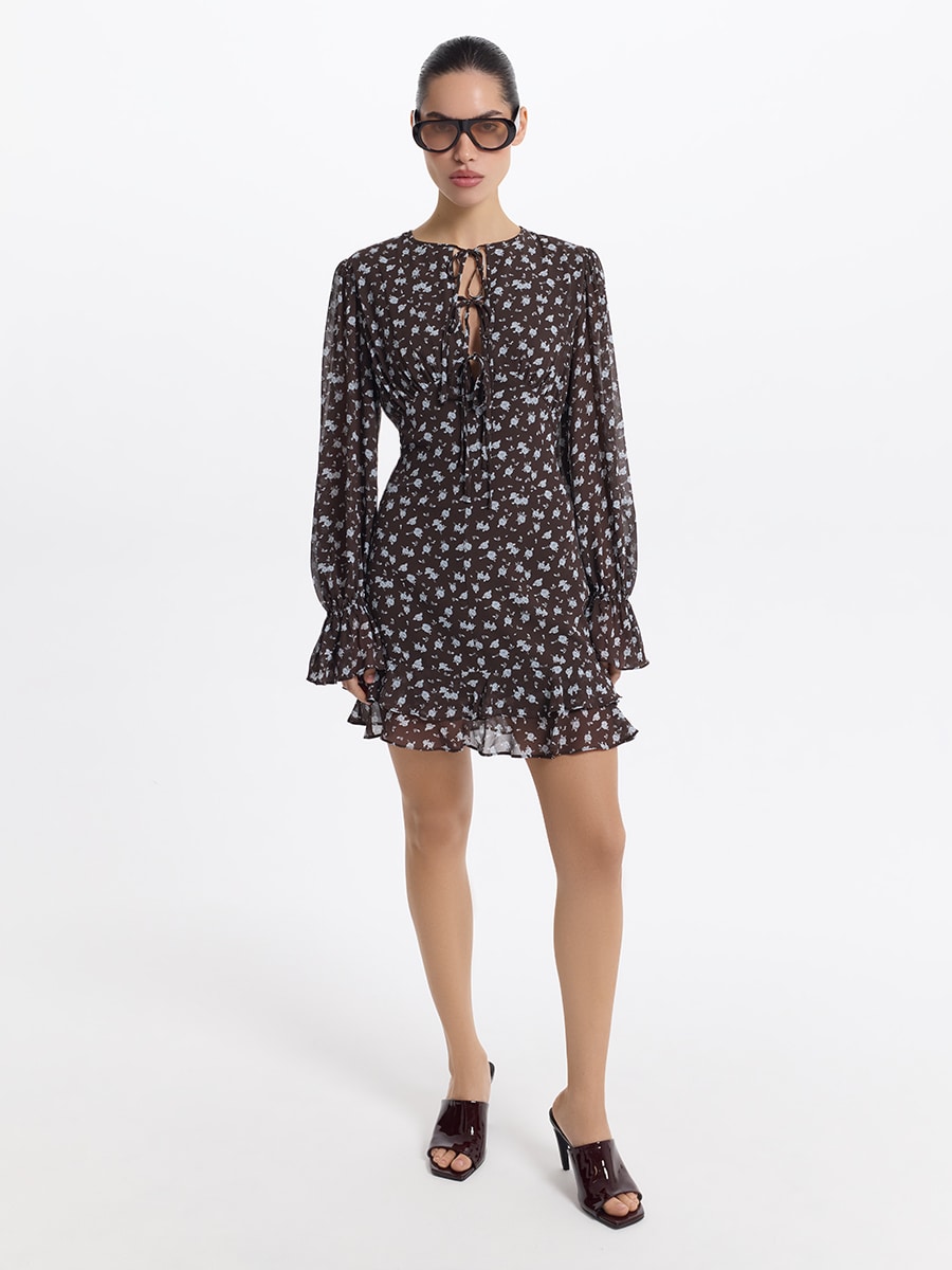 Шифоновое платье мини 