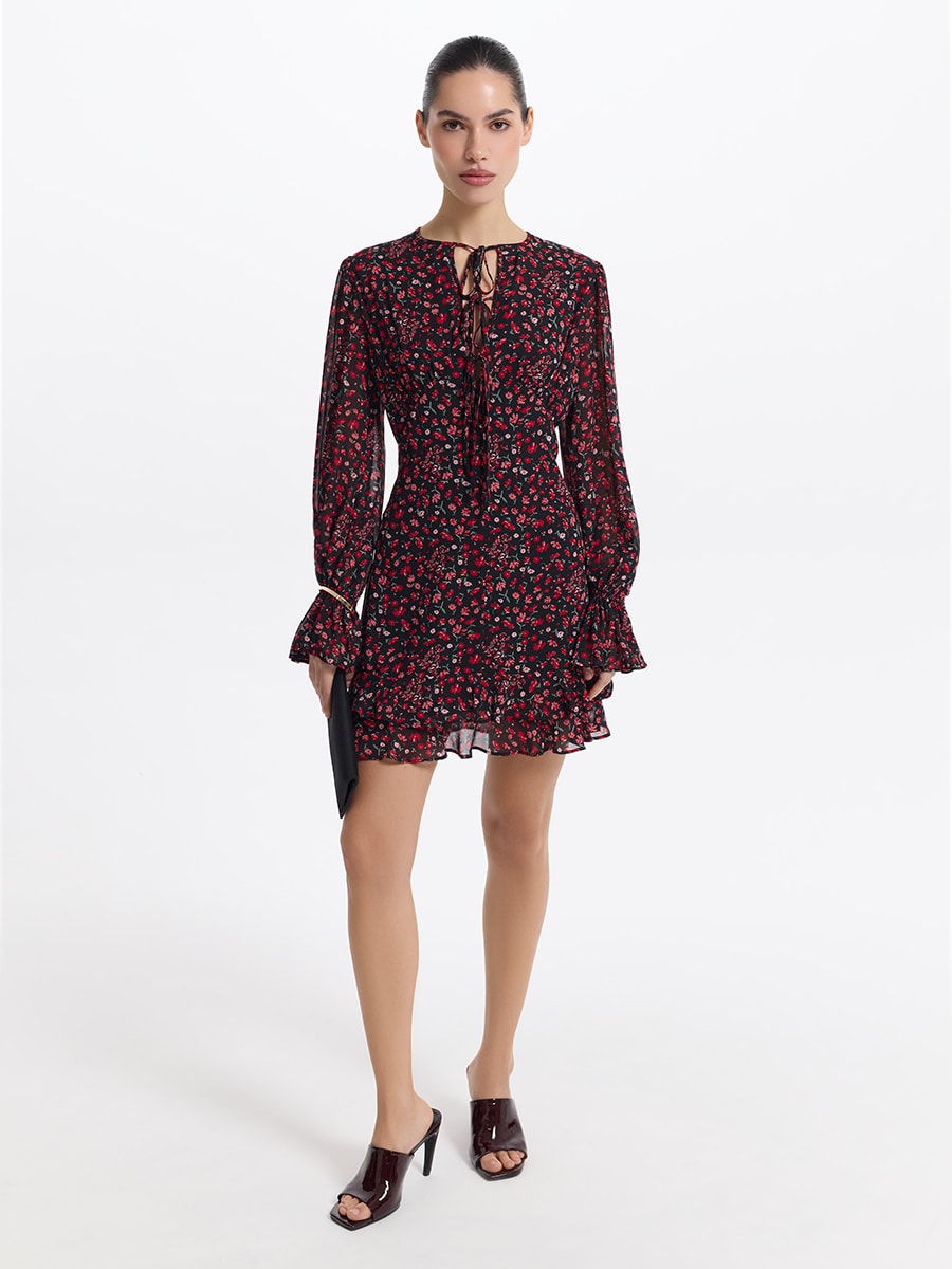 Шифоновое платье мини 